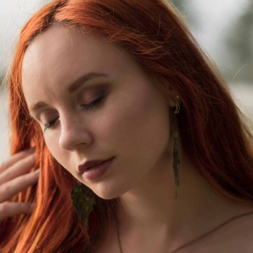 Copper plated Birch earrings