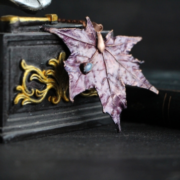 Plated maple leaf - pendant