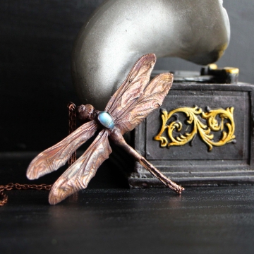 Plated dragonfly - pendant