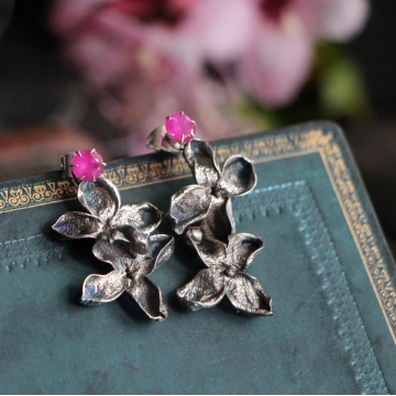 Silver plated lilac - earrings