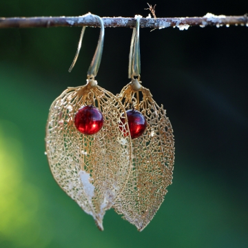 Gilded physalis - earrings