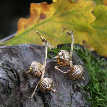 Gilded acorn earrings