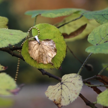 Gilded linden leaf - pendant