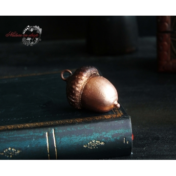 "In the forest" - a real plated acorn - pendant